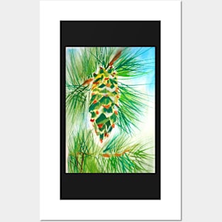 Christmas Pinecone Painting Posters and Art